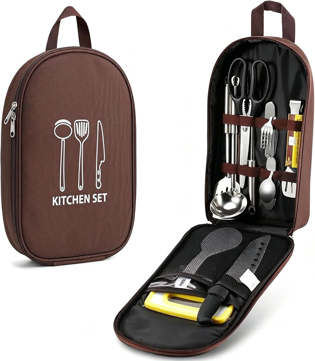 Bestektas voor onderweg 36 x 20 cm - waterdicht Oxford-stof - ritssluiting - ideaal voor camping - ShopVlot