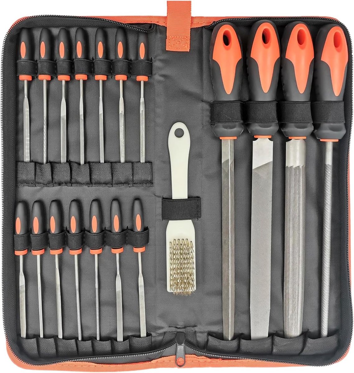 Vijlen set 20 stuks - staal en hout - inclusief opbergtas - ideaal voor precisiewerk - ShopVlot