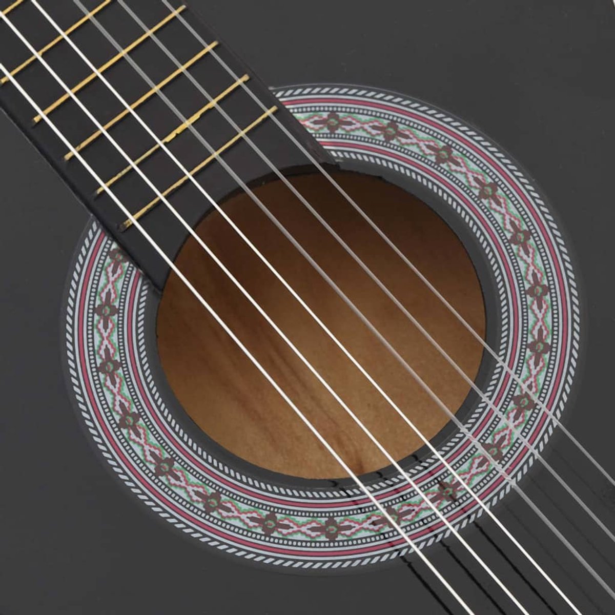 vidaXL - Gitaar - cutaway - met - 6 - snaren - western - klassiek - 38" - zwart thumbnail 3