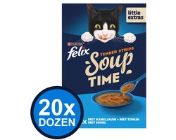20x Felix - Soup Tender Strips Vis Multipack - Kattenvoer Natvoer - 288 g