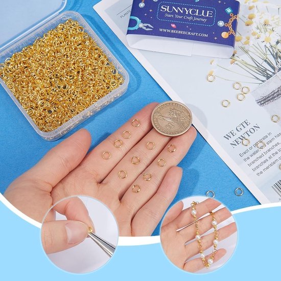 1000 Stuks 5mm Gouden Split Ringen - Dubbele Lussen voor Sieraden Maken, Verbinden van Kettingen, Armbanden en Oorbellen — afbeelding 2