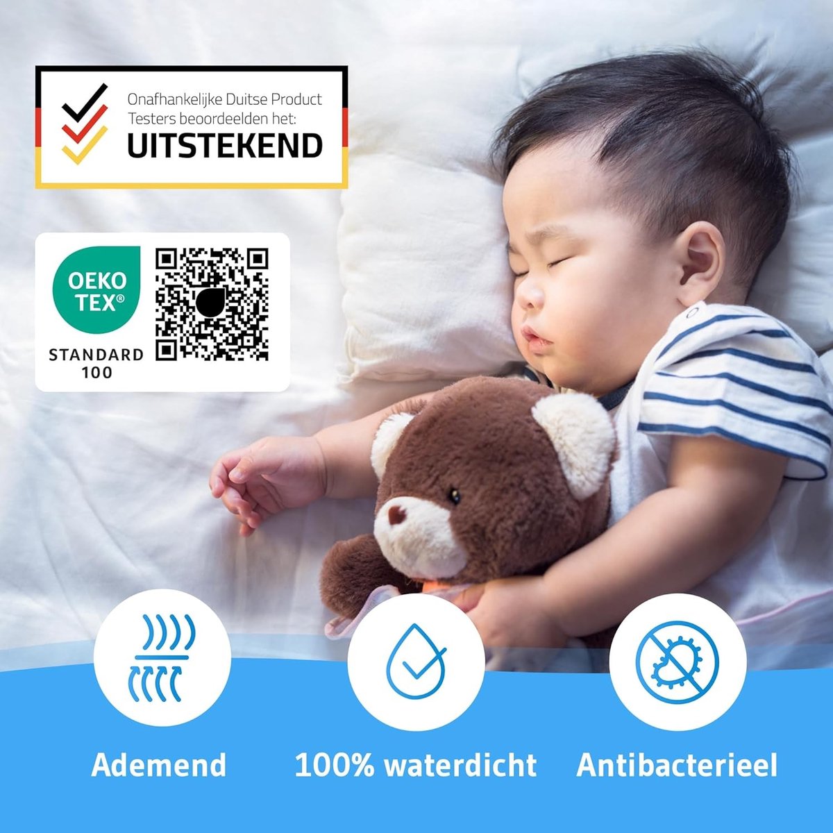Matrasbeschermhoes 90 x 200 cm - Waterdicht - Ademend - Anti-mijt - Voor Hygiënische Slaap