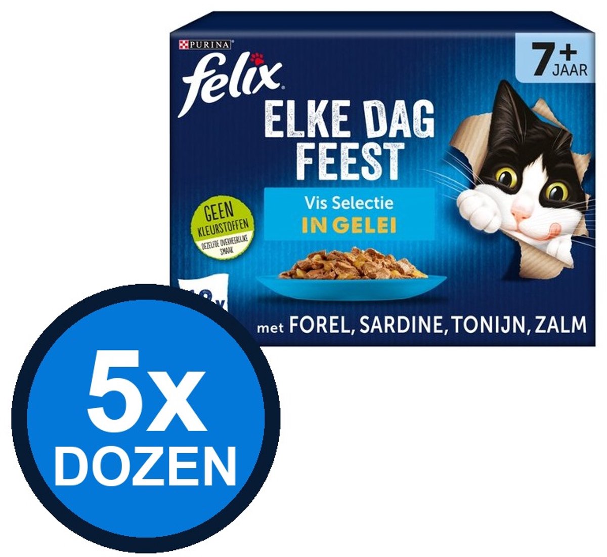 Felix Felix - Elke Dag Feest In Gelei Senior Vis Selectie Multipack - Kattenvoer Natvoer - 1.02 kg