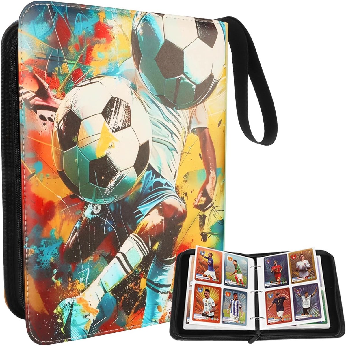 Verzamelalbum voor Voetbalkaarten - PU-leer - 50 Pagina's - Capaciteit voor 400 Kaarten - Voor Verzamelaars