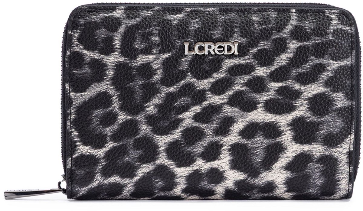 L.CREDI portemonnee Sigal Zip Around Wallet Black / Mix zwart
