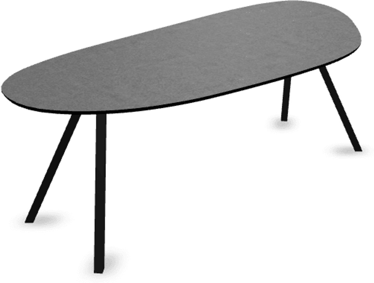 Melamine eettafel beton donker - Organisch Type A - Schuine i onderstel - beton tafel 160 x 80 cm