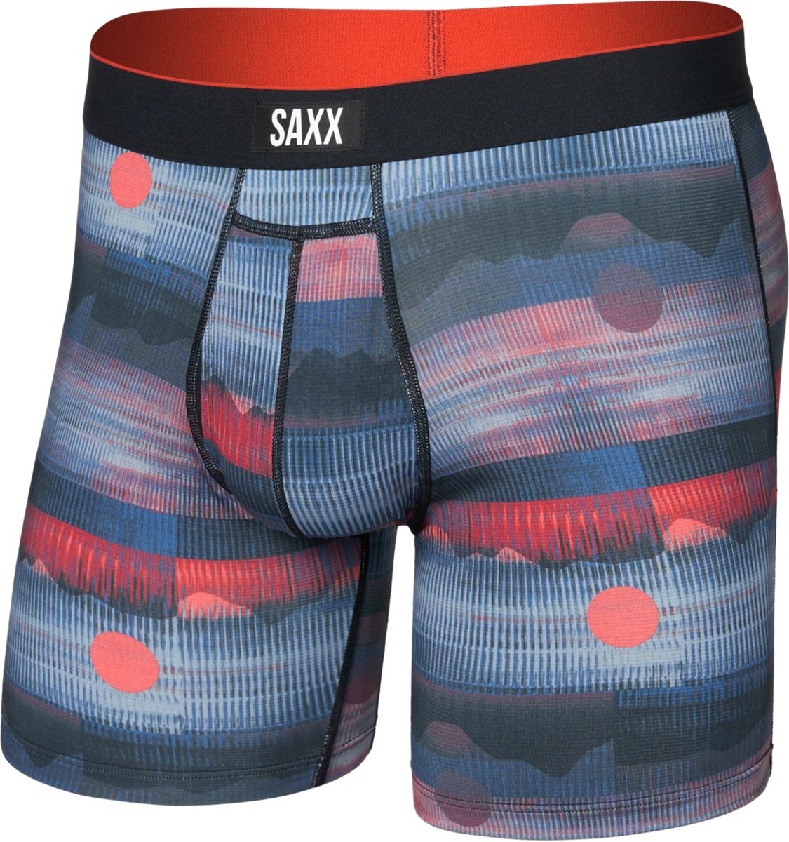 SAXX Heren Boxershort Multi-Sport Mesh - Boxer met BallPark Pouch® PRO - Lichtgewicht Sport Ondergoed - Mystery Peaks - Multicolor - M