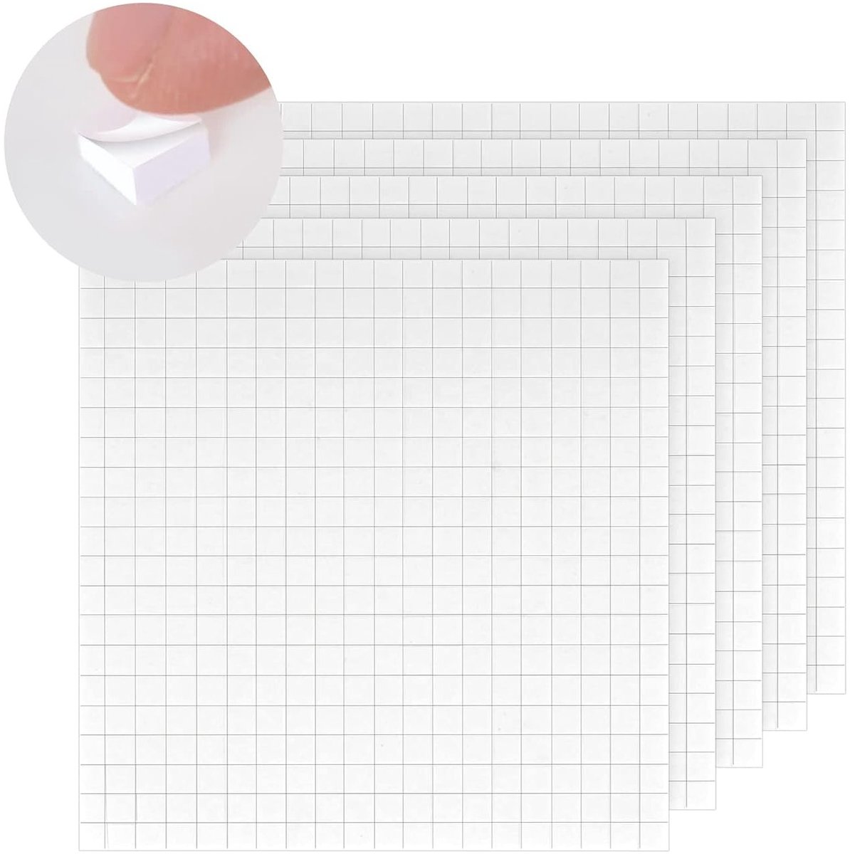 Pack van 2000 dubbelzijdige 3D lijmpads, 5 x 5 x 3 mm, witte schuimstrips voor papier, plastic en metaal