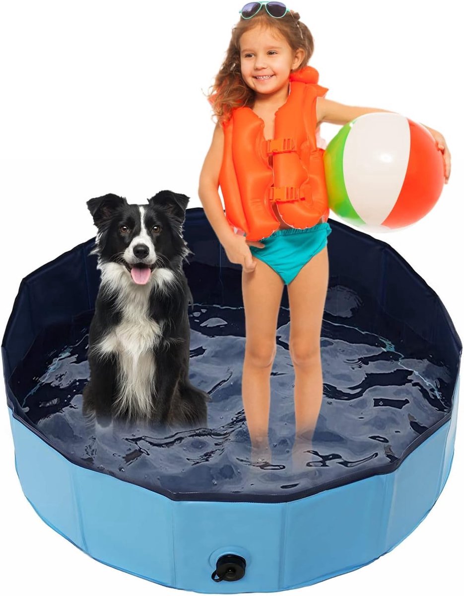 Solvix hondenzwembad - Opvouwbare Hondenbad - PVC - Eenvoudig te Draineren - Antislip Ontwerp - Voor Huisdieren en Kinderen