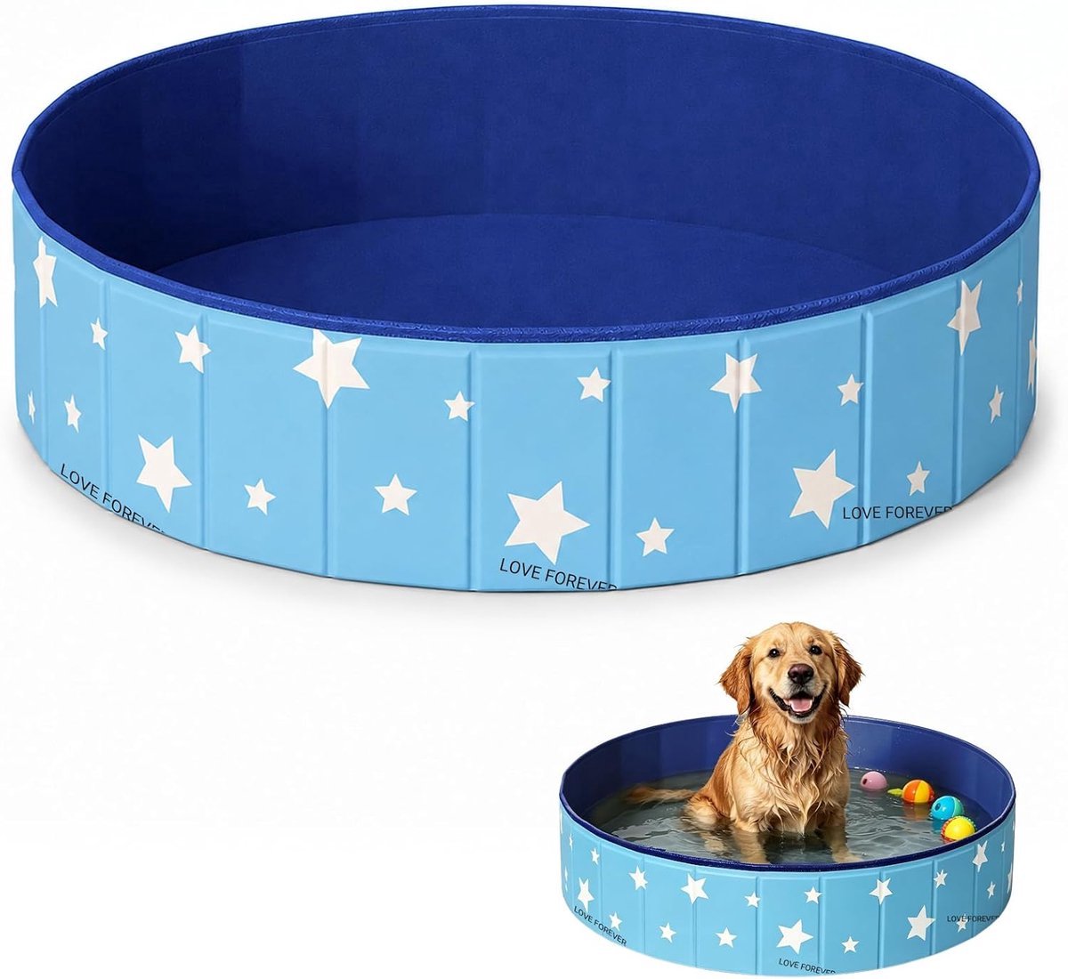 Solvix hondenzwembad - Vouwbare Hondenbad - PVC - Antislip - Dubbele Afvoersysteem - Voor Kleine en Middelgrote Honden