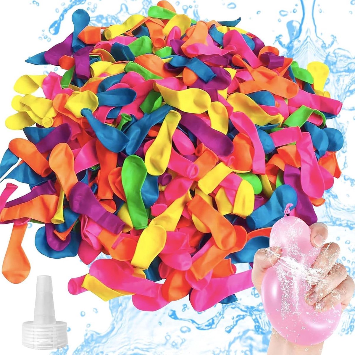 Solvix Herbruikbare Waterballonnen - Waterballonnen - Biologisch Afbreekbaar Latex - Zelfsluitend met Tuinslang Nozzle - Geschikt voor Buitenactiviteiten - Voor Kinderen en Volwassenen