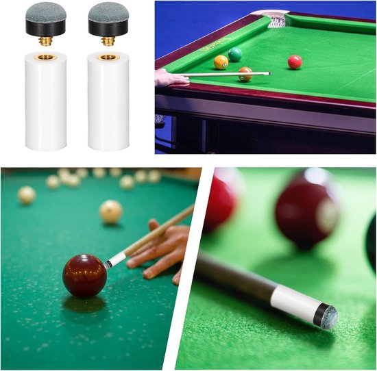 12 sets reserve schroeftips voor biljartkeu met witte en grijze ferrulen, 12 mm accessoires voor zwembadkeu van Merkloos — afbeelding 2