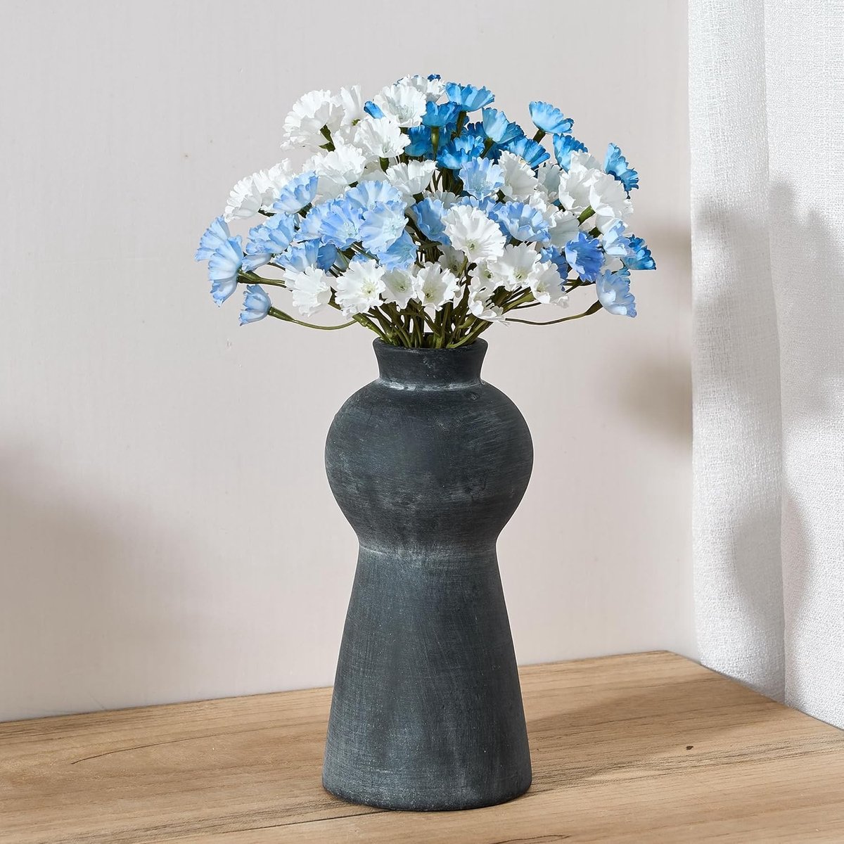 Rustieke bloemenvaas van keramiek, 20 cm boho stijl voor huisdecoratie, terracotta vaas vo