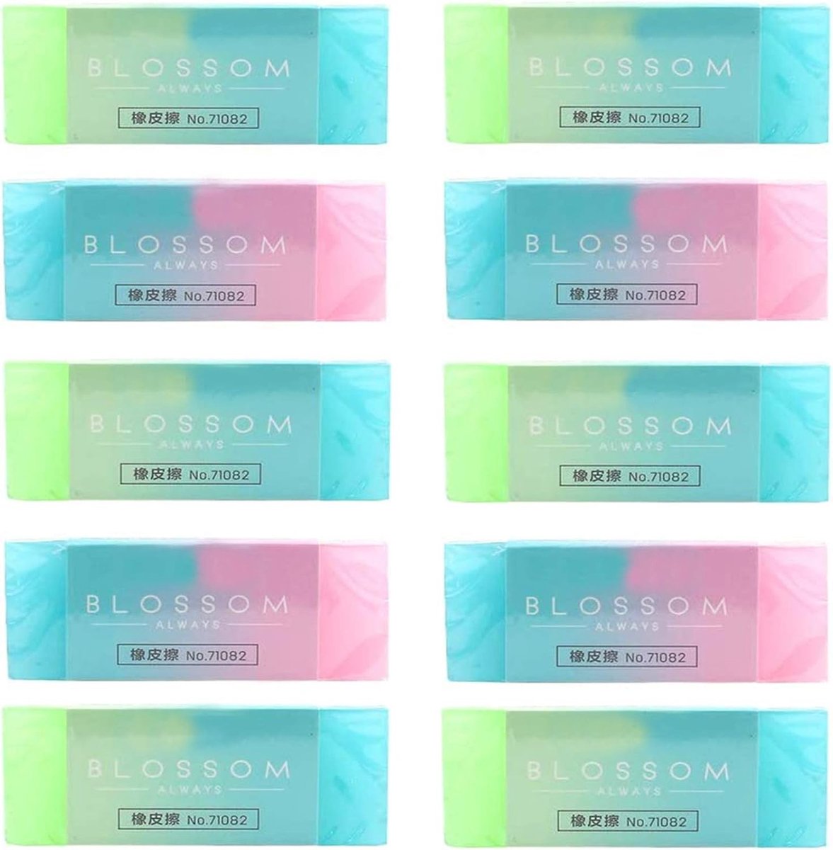 Set van 10 Zachte Jelly Kleurige Gum, Duurzame en Schattige Gummen voor Tekenen, Schilderen en Kunstprojecten