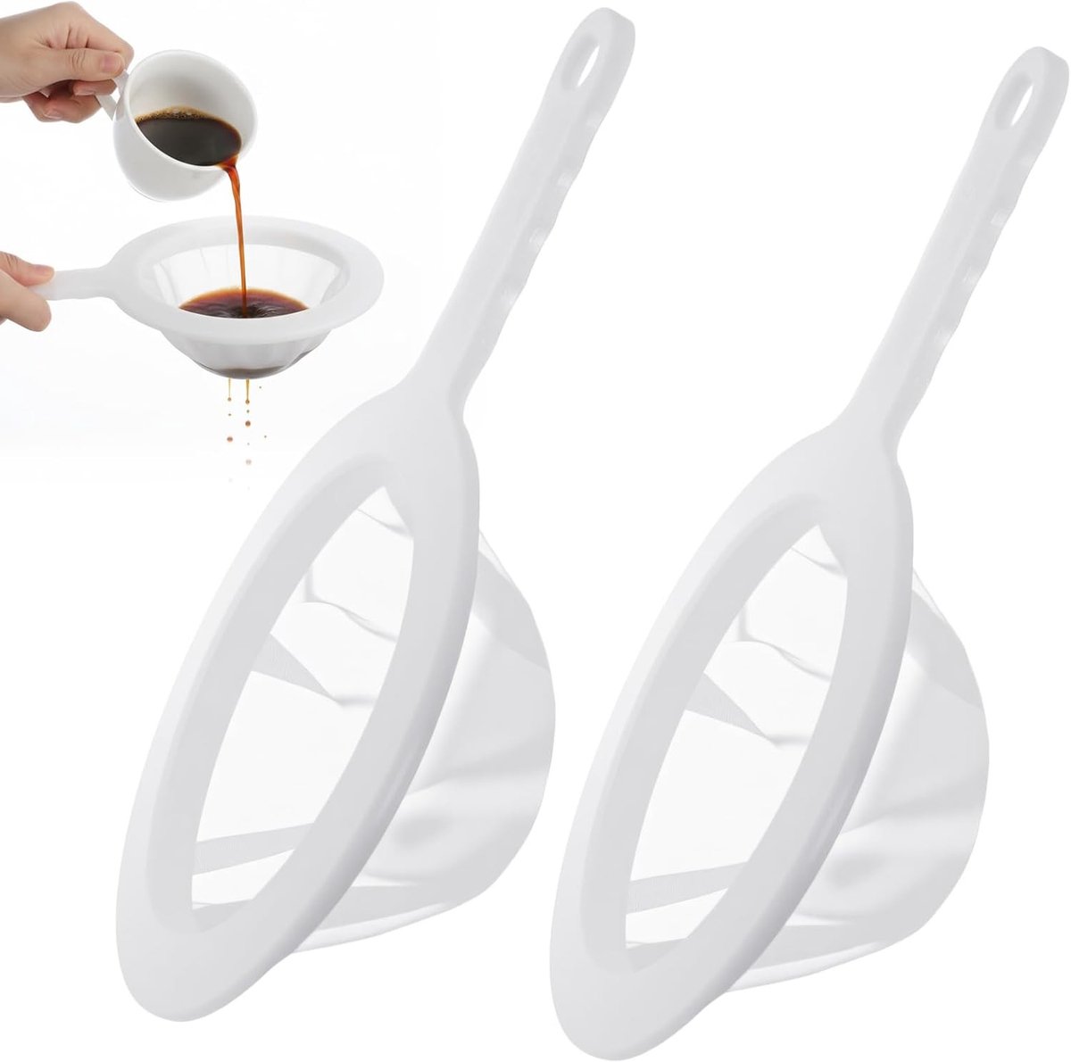 Extra Fijne Zeef 120 Mesh - Nylon Zeef met Handvat voor Filteren van Yogurt, Sap en Koffie in de Keuken