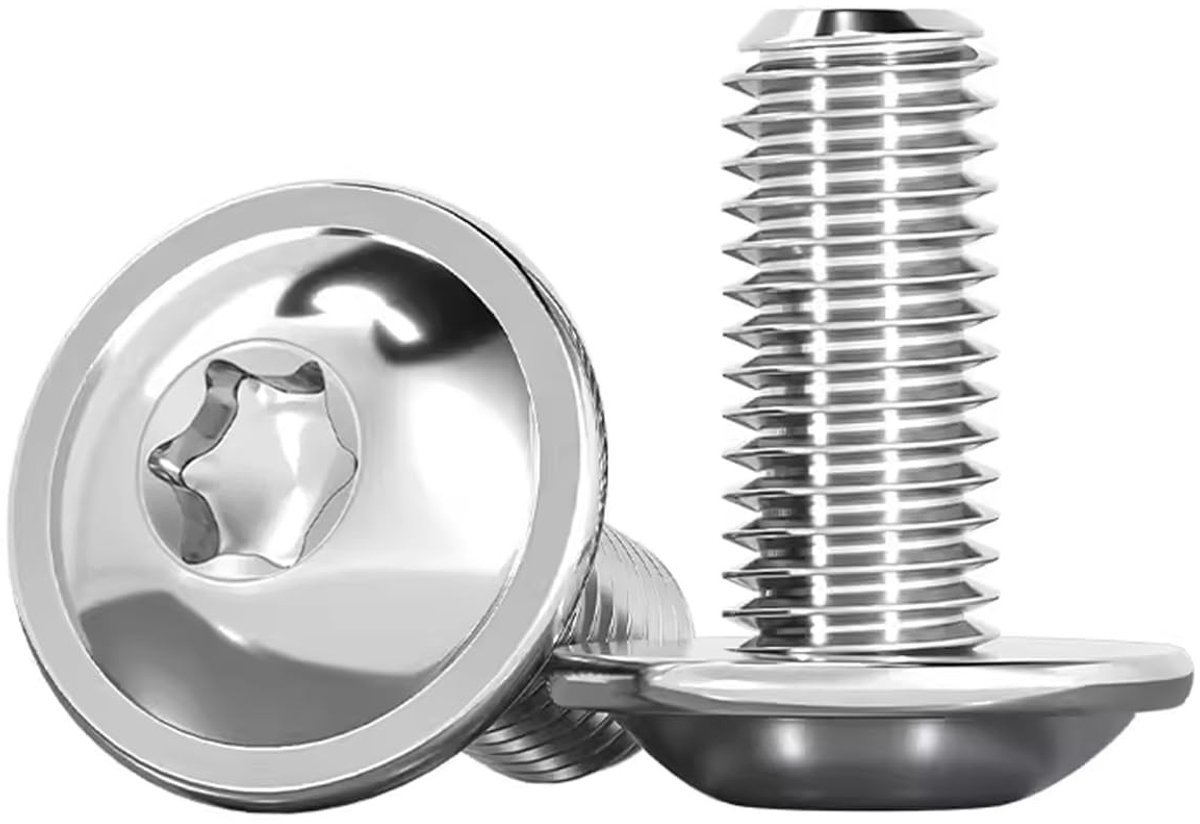 20 Stuks M8x20mm Torx Schroeven met Flens, Roestvrijstalen Bouten met Draad en Platte Kop voor Diverse Toepassingen
