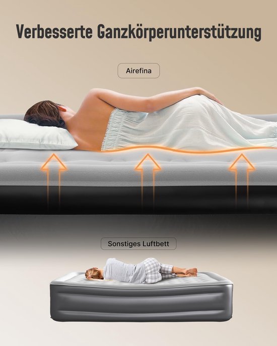 Luchtbed 2 Persoons met Ingebouwde Elektrische Pomp – Opblaasbaar Gastbed – 317 kg – 190 x 137 x 46 cm — afbeelding 5