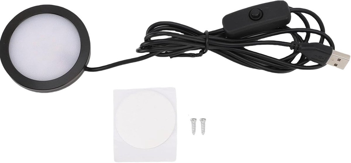 SnelShoppen - Inbouw Plafondlamp Ultra Slim Aluminium LED Rond 5V Met 1.5M Kabel Voor Slaapkamer Keuken, Energiebesparend, Flickervrij, Eenvoudige Sch