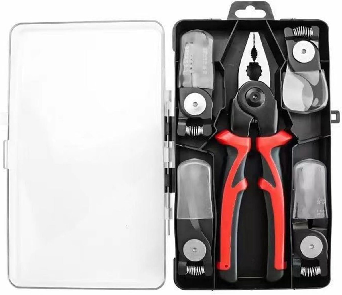 SnelShoppen - Interchangeable Pliers Set 5 in 1 - Veelzijdige Heavy Duty Tangenset met Verwisselbare Koppen - PVC Handvat - Draagbare Handgereedschaps