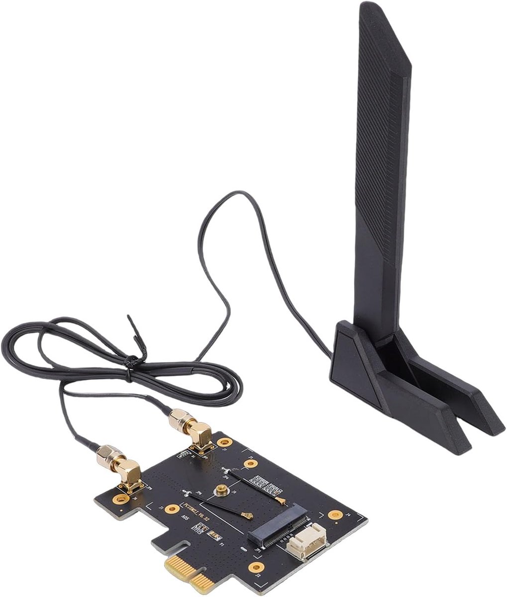 SnelShoppen - Wifi 7 Pcie Wifi Kaart, 2.4Ghz 5Ghz 6 Tri-Band Draadloze Adapter, Bluetooth 5.2, 4200Mbps Netwerk Kaart met Externe 10 Db Antenne, Gesch