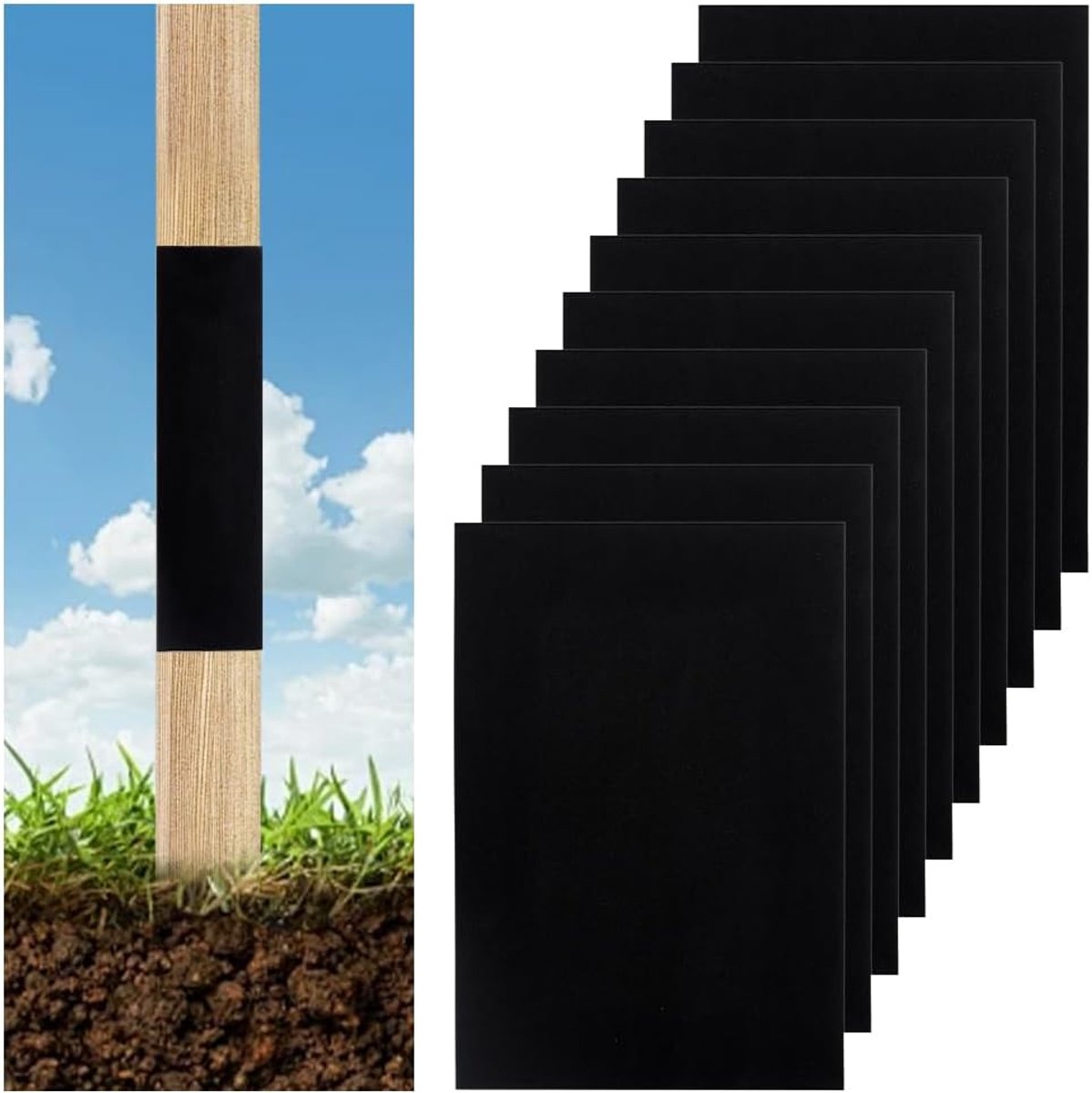 SnelShoppen - 12 Stuks Paal Beschermers 430x300x2.5mm Zelfklevende Tuinpaal Wraps voor Tuin, Terras, Cosplay, Scrapbooking en Knutselen