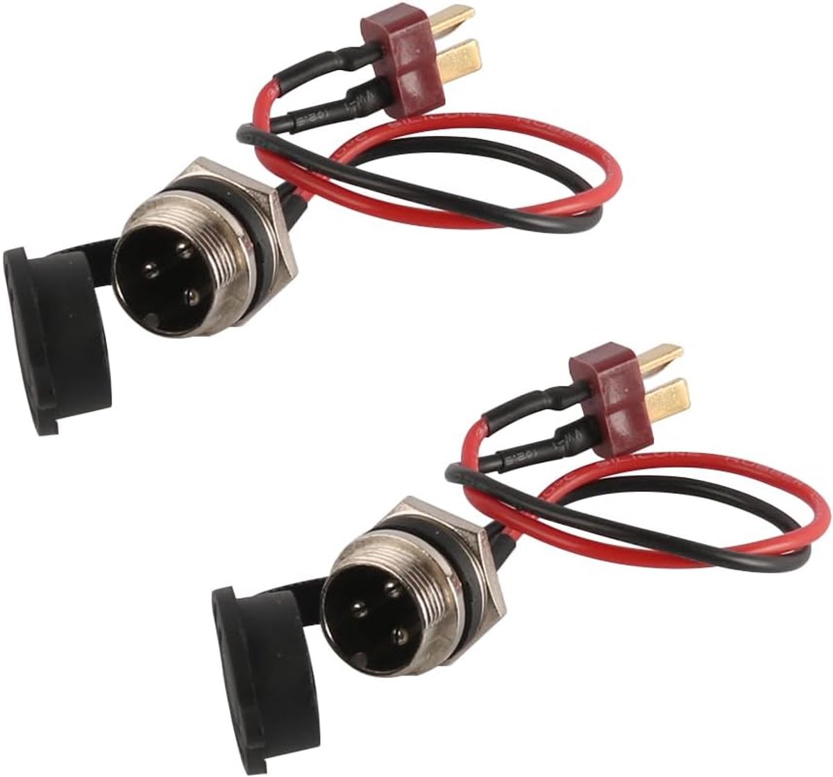 SnelShoppen - 2 Stuks Elektrische Scooter Oplaadpoort Voedingskabel Compatibel met Kugo M4 - Oplaadaccessoires met Stofdicht Deksel voor Bescherming