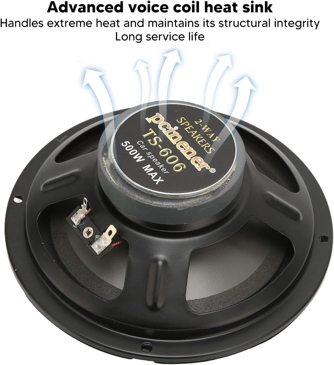 SnelShoppen - Auto Luidspreker - Externe Magnetische Stereo Speaker - 500 W Middentonen - 6 Inch Geluidsysteem voor Feest, Camping, Tuin en Keuken
