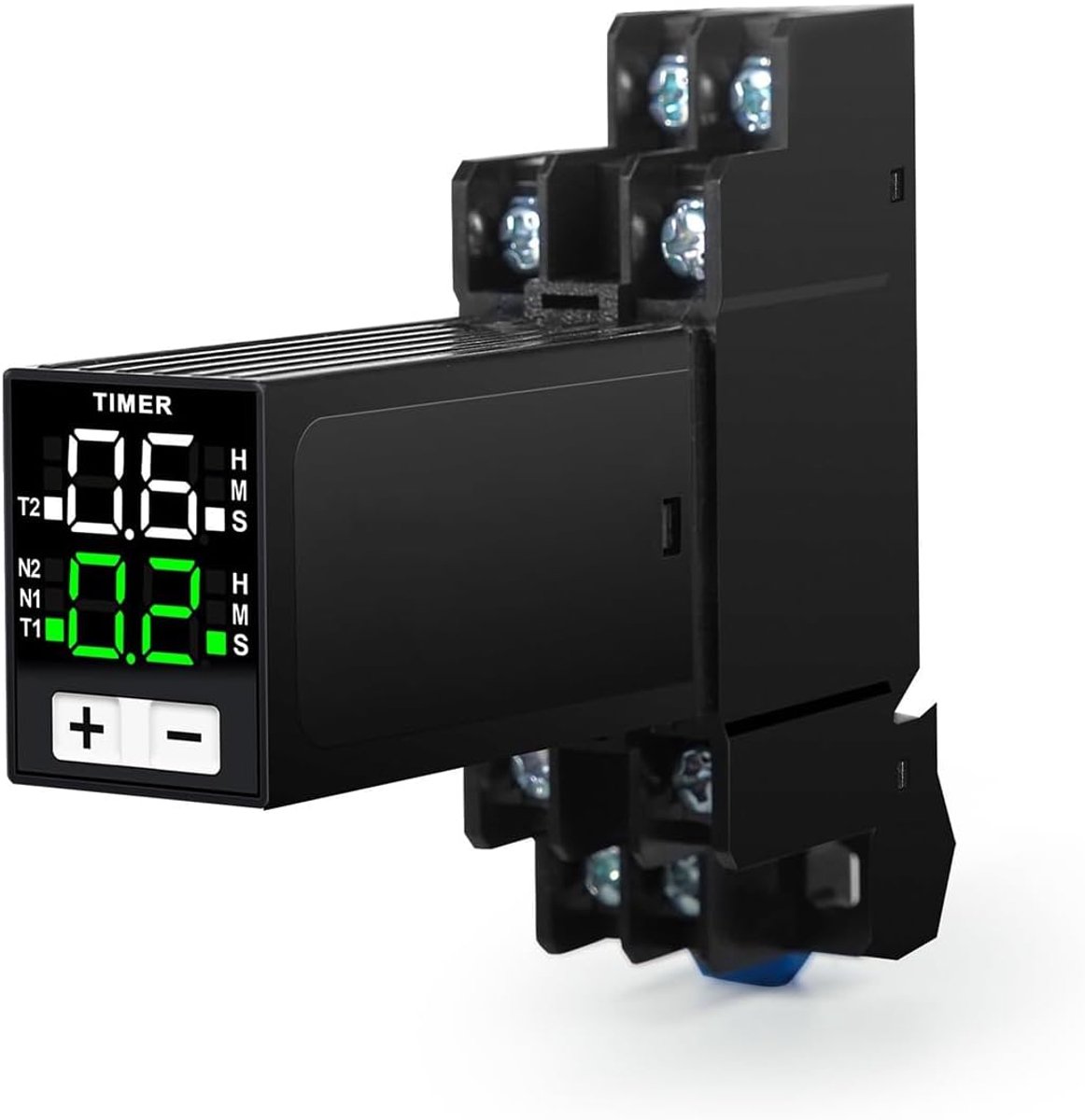 SnelShoppen - Digitale Tijdrelais 220V - 0.1s-99u - Lichtcyclus Timer - Vlamvertragend 4NO/NC 8 Pins AC 220V met Stopcontact