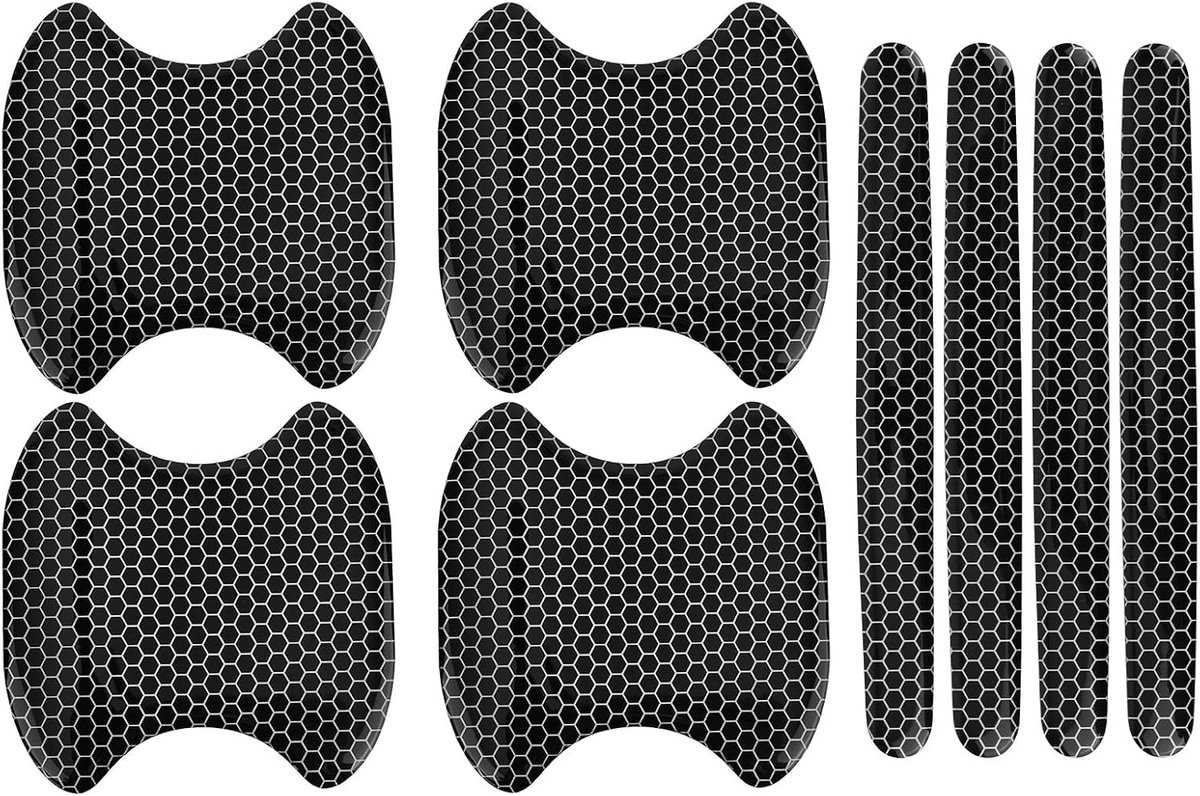 SnelShoppen - 8 Stuks Stickers voor Deurgrepen, Krasbestendige Reflecterende Auto Grip Beschermstickers voor Deurgrepen voor Auto's, Vrachtwagens en S