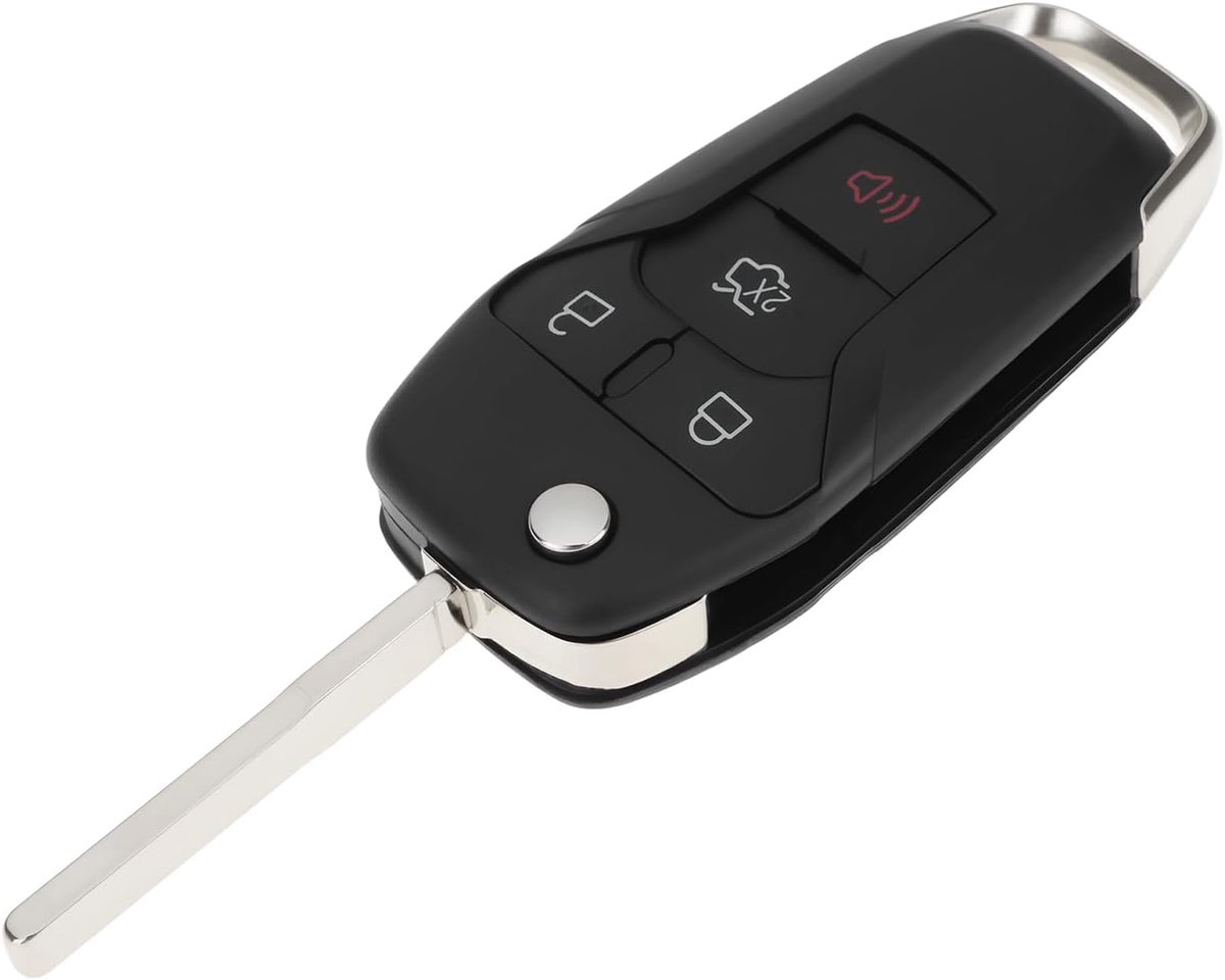 SnelShoppen - 4 Knoppen Auto Afstandsbediening Flip Sleutel Shell HU101 Compatibel met Ford F-Serie Raptor Ranger Bronco F-150 F-250 F-350 F-450 F-550