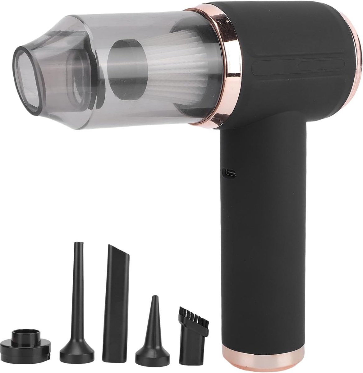 SnelShoppen - Draadloze Handstofzuiger 4-in-1 met 45000PA Zuigkracht, Inflatable Borstel en Wasbare HEPA Filter voor Thuis, Auto, Huisdier en Reizen