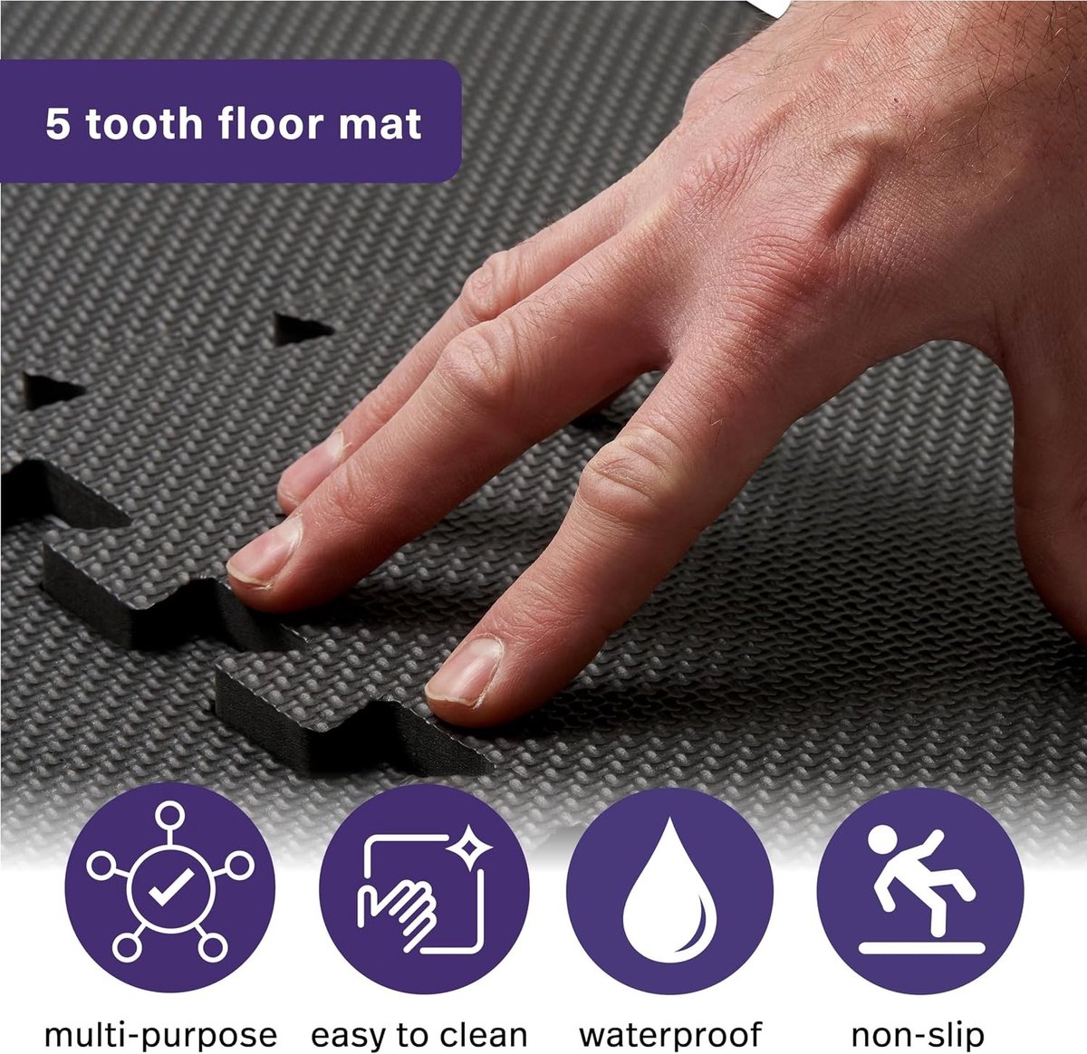 Vloerbeschermingsmat Fitness - Zwart - 30 x 30 cm - Antislip Vloermat van EVA-schuim - Voor Thuis en Sportscholen