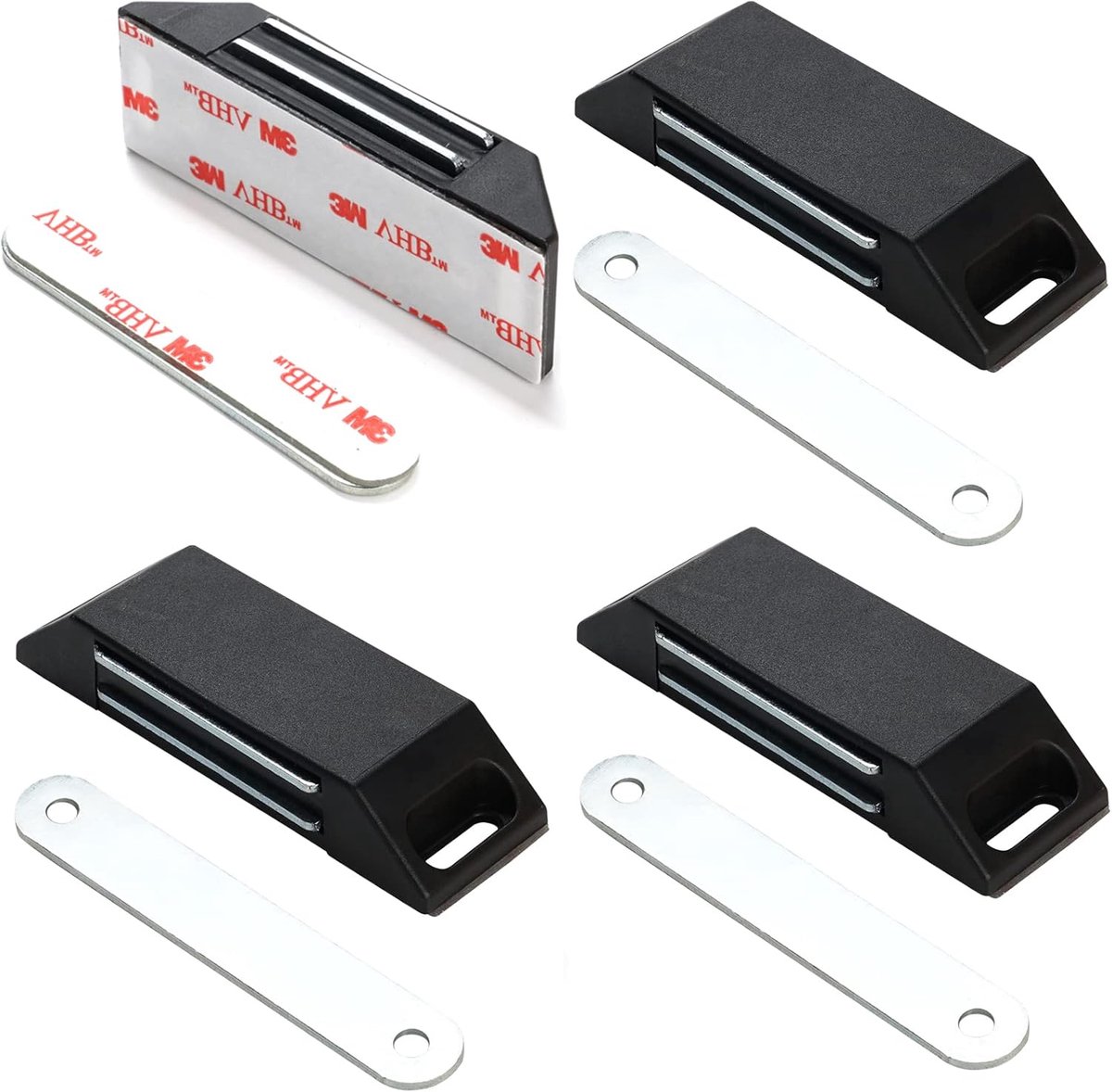 SnelShoppen - Magnetische Sluitingen voor Deuren - 4 Stuks Zelfklevende Kastmagneten - Krachtige Magnetische Sluiting voor Keuken, Meubels en Kasten -