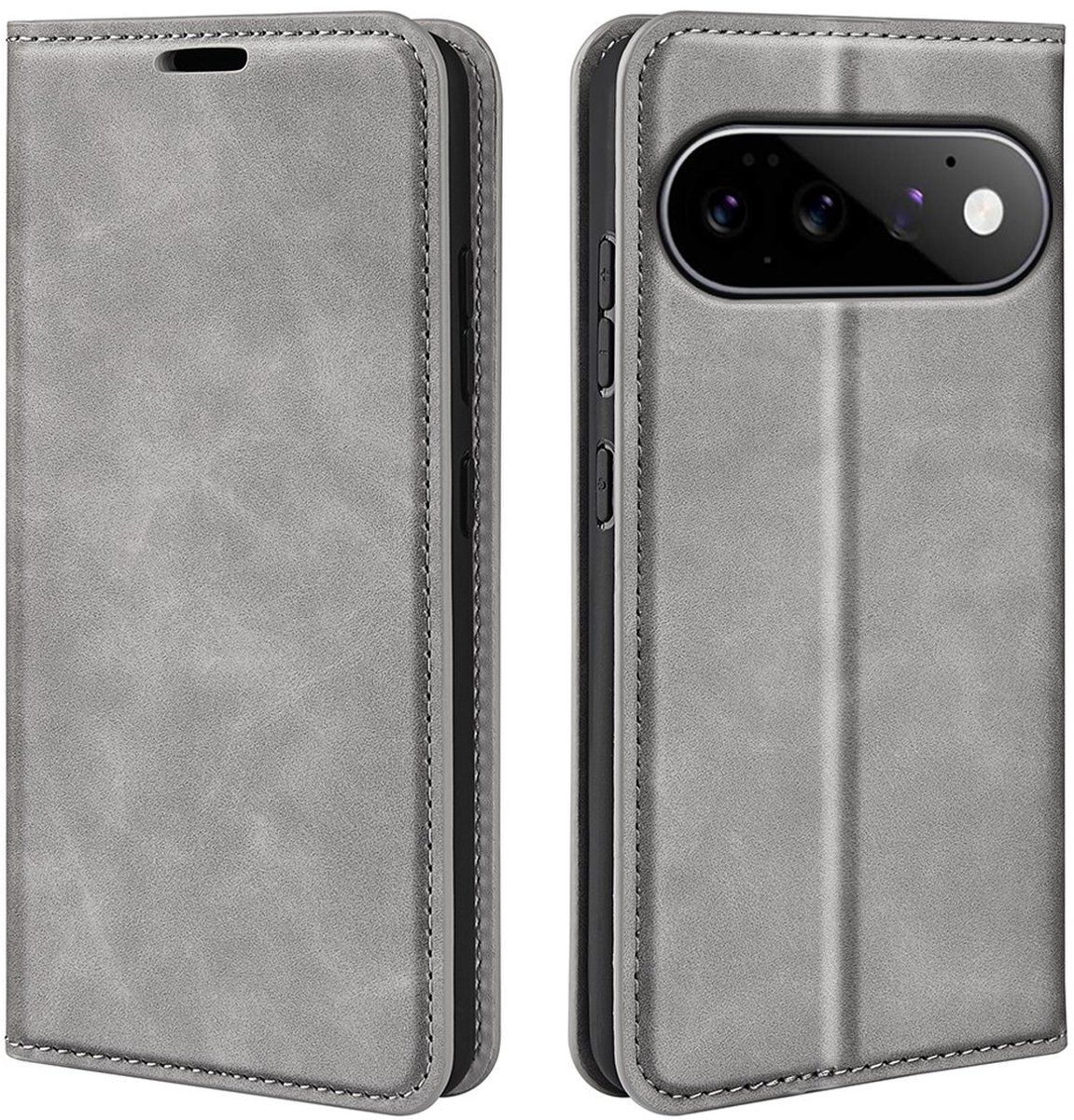 MobyDefend Hoesje - Geschikt voor Google Pixel 11 Pro - Luxe Wallet Bookcase (Magnetische Sluiting) - Grijs