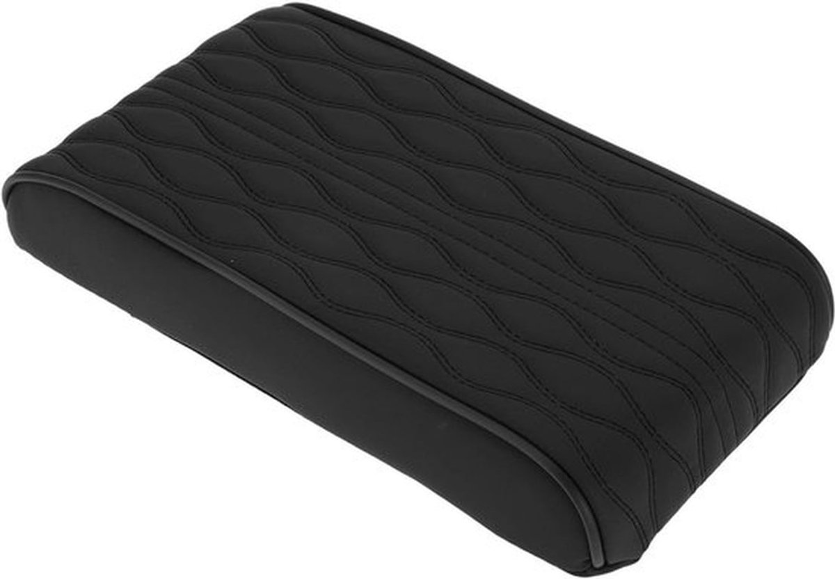 Middenconsole Kussen voor Auto - Zwarte Kunstlederen Armsteunhoes en Zitkisthoes voor Comfort en Bescherming