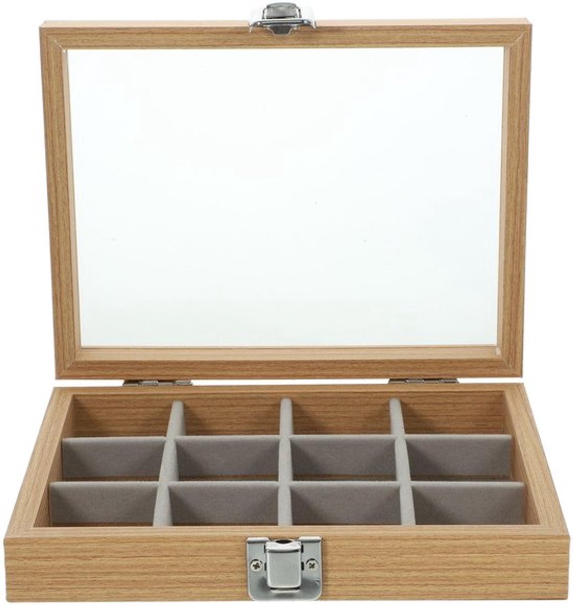 Sieradenbox Grote Capaciteit - Sieraden Organizer - Houten Sieradenhouder - Transparante Deksel - Meerdere Compartimenten - Georganiseerde Opslag - Sieradenorganizer
