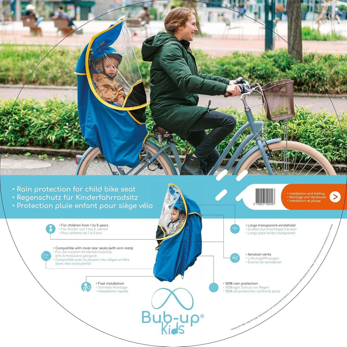 Regenhoes voor Kinderzitje - 100% Regenbescherming - Geschikt voor Achterzitjes - Ideaal voor Fietsen met Kinderen - ShopVlot