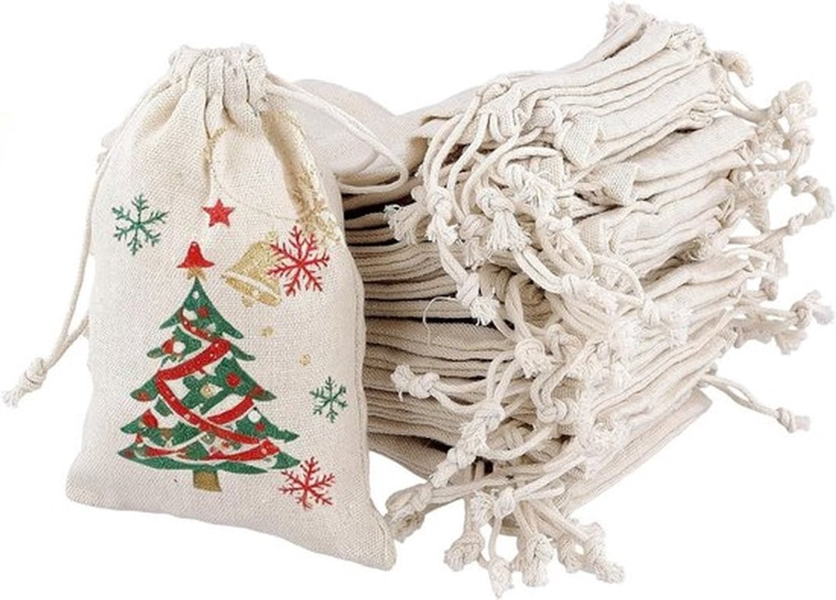 50 STKS 10 x 15 cm Katoenen Trekkoord Tas, Ademend en Draagbaar, Perfect voor Cadeaus en Organisatie