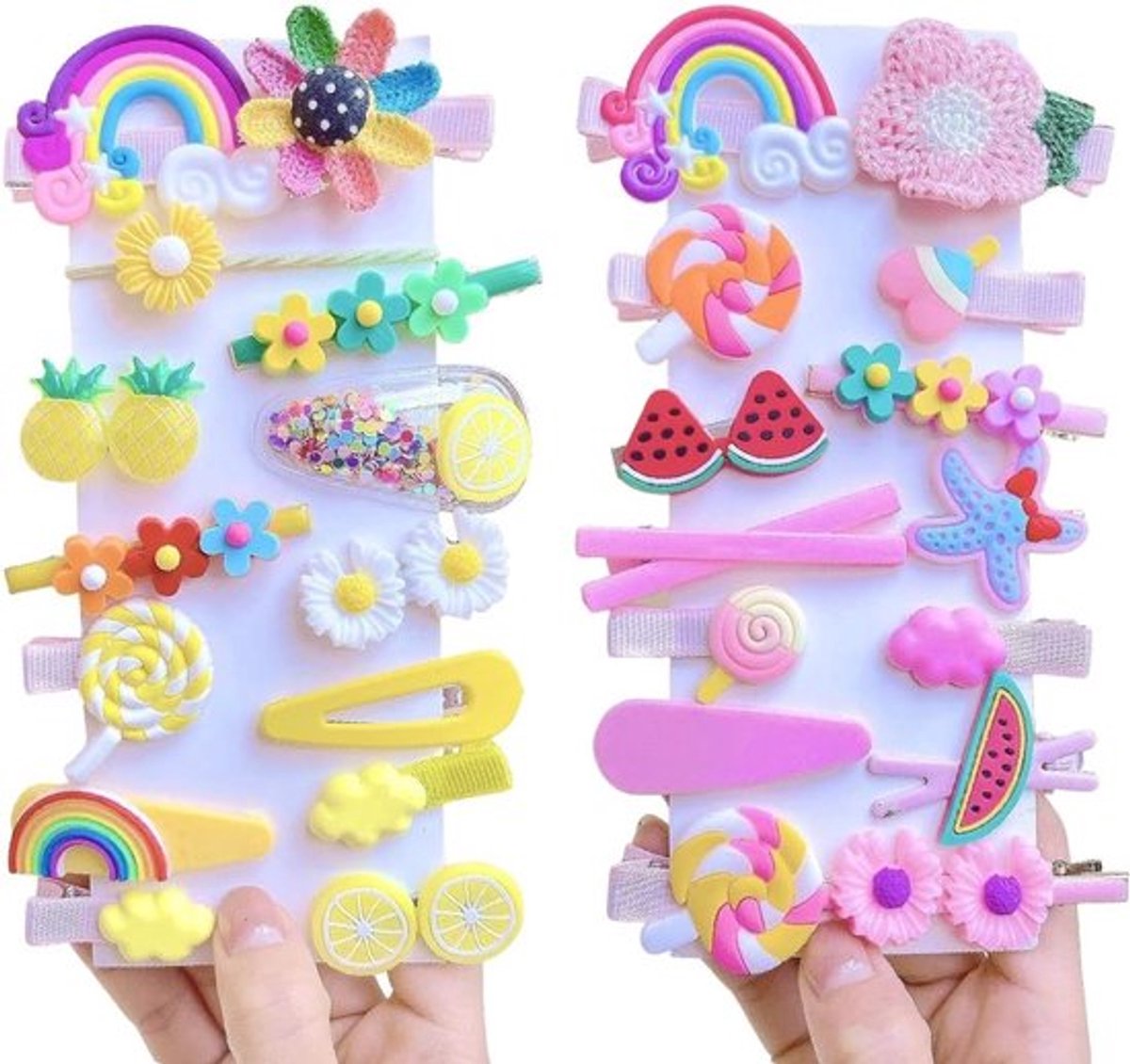 Kleurige Haaraccessoires voor Meisjes - 28 Stuks met Haarspelden, Regenboog Haarspelden, Elastische Haarbanden en Strikjes