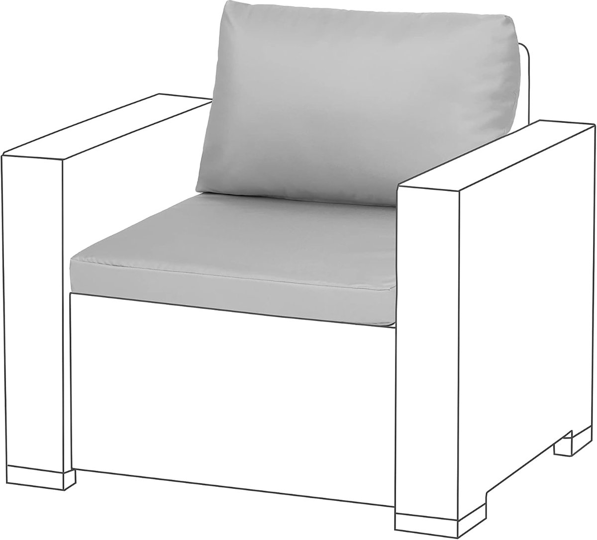 Outdoor zitkussen pads voor Keter Allibert California Rattan meubelen | Waterbestendig pad | Zacht en duurzaam polyester | Makkelijk schoon te vegen | Lichtgewicht opvulling (Grijs, 2)