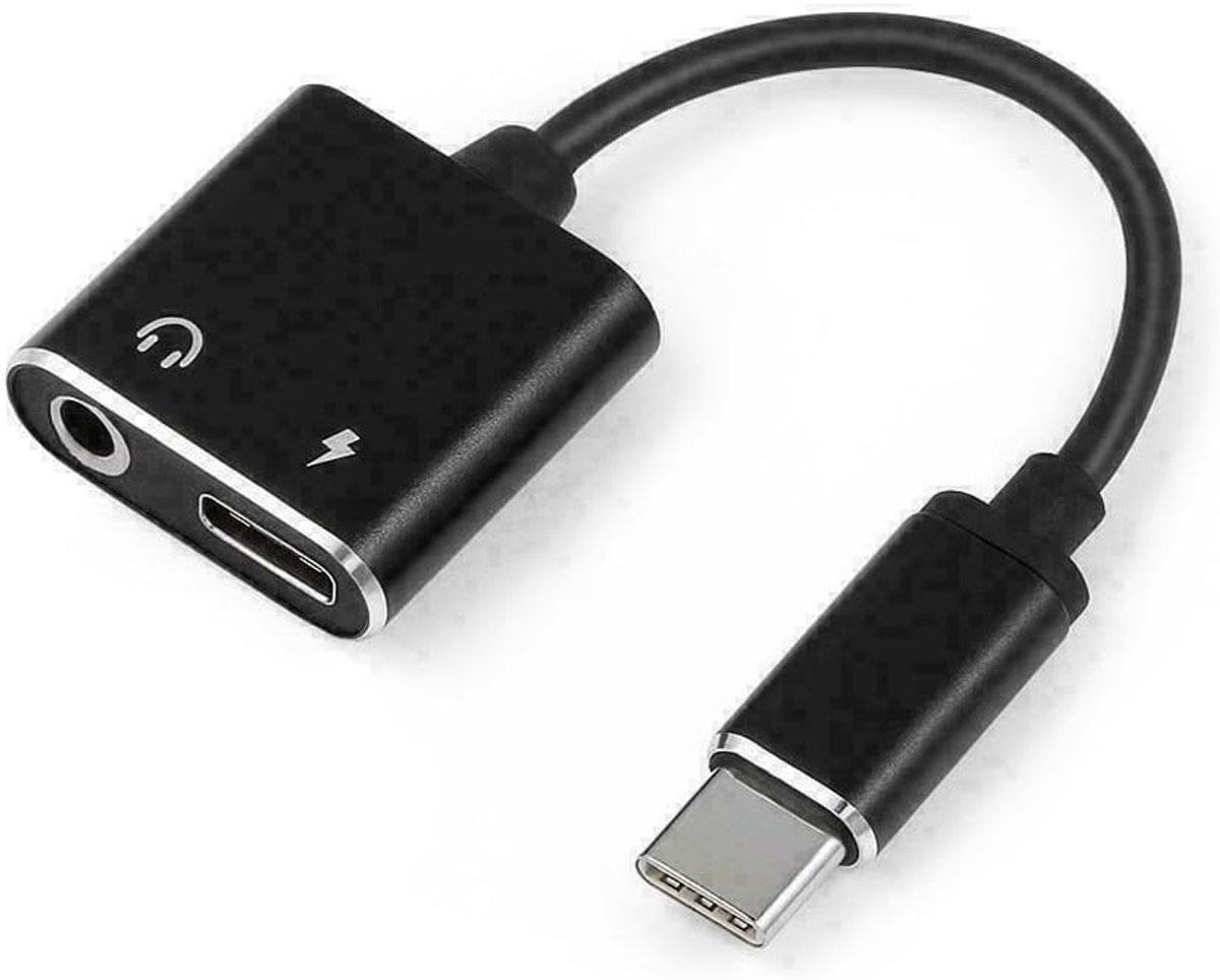 3.5mm Jack AUX Audio Koptelefoon Splitter Kabel voor USB-C Type C - Opladen en Luisteren Tegelijkertijd