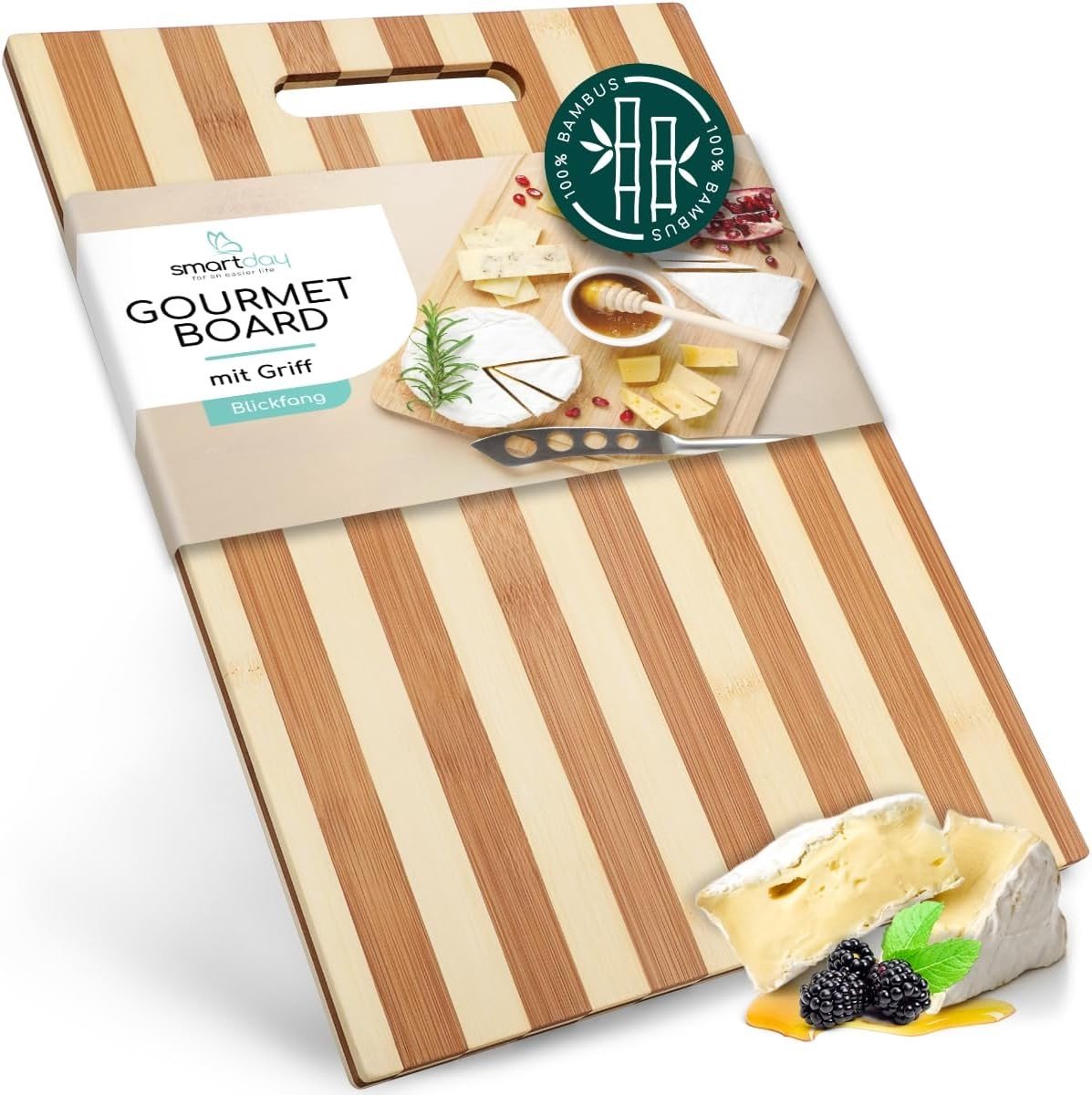 Snijplank - Bamboe - 39 x 30 cm - Massief en Duurzaam - Voor Keuken en Serveren
