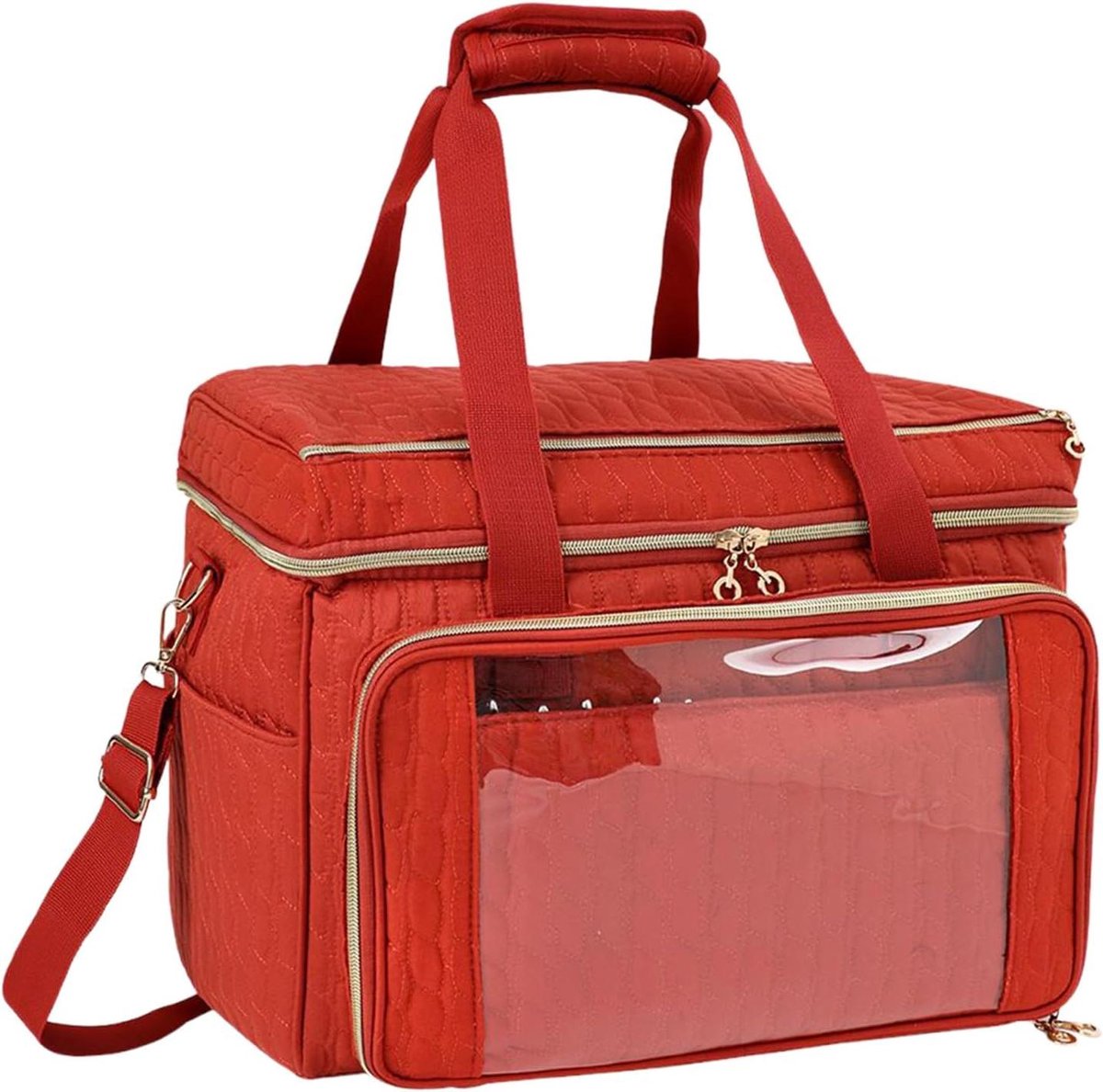 Gehaakte Tas - Breitas Opberger - Hobby Benodigdheden Opslag - 8 Garendoorvoergaten - 388 x 381 x 121 cm - Rood