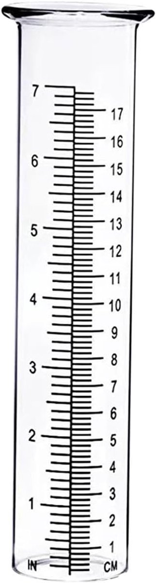 Regenmeter - Transparant - 20 x 5 cm - Kunststof - Voor Buiten en Tuin