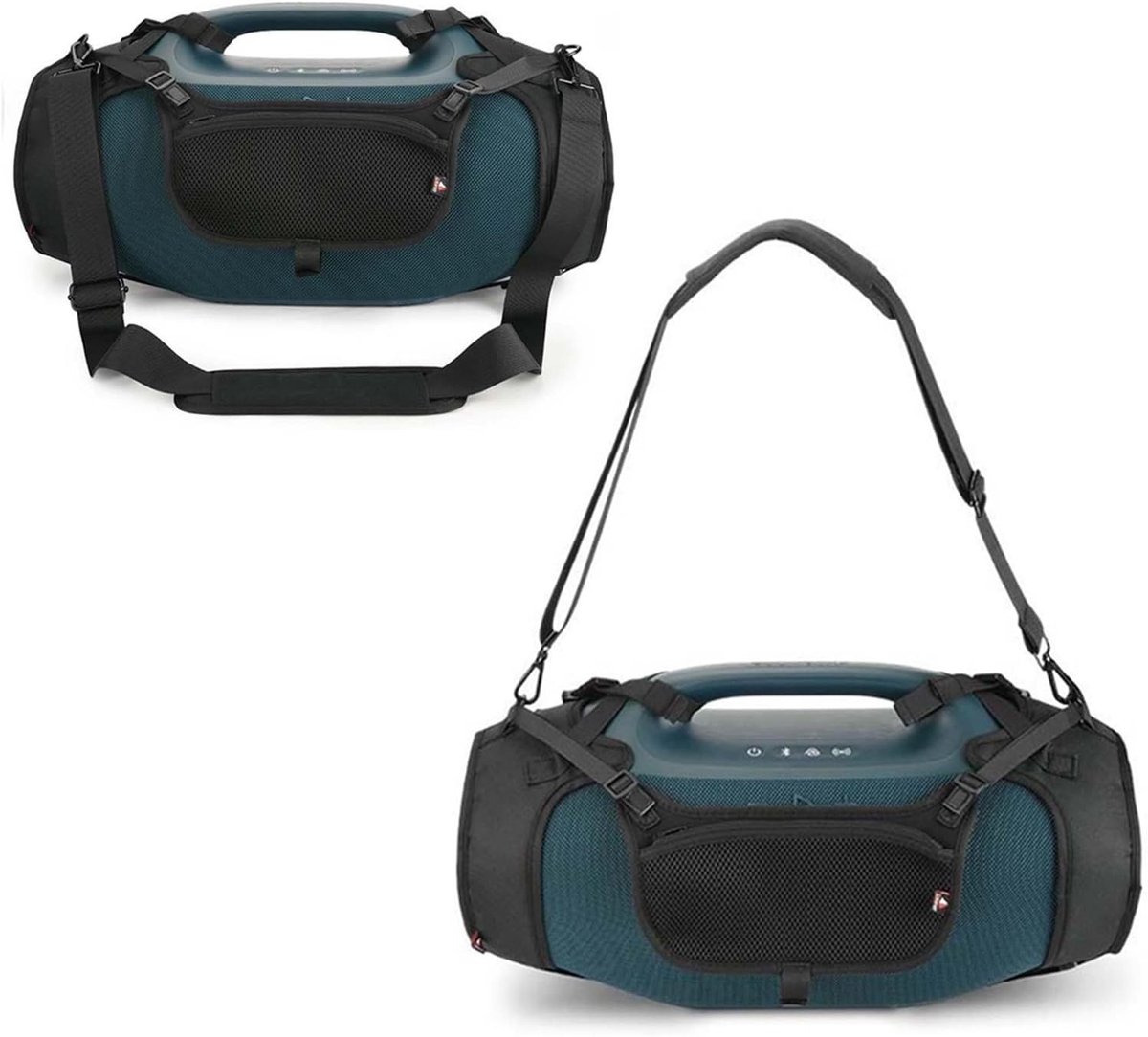 Draagbare Beschermhoes voor Bluetooth Luidsprekers, Mesh Nylon Cover met Schouderband en Voorvak voor Buitengebruik