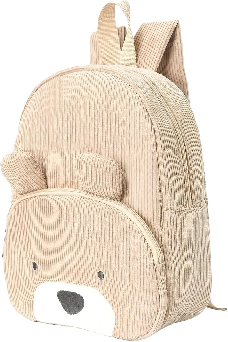 Rugzak - Kinderrugzak - Kleine Schoolrugzak met Zachte Rug en Verstelbare Bandjes - Voor Kleuterschool, School en Reizen - Khaki