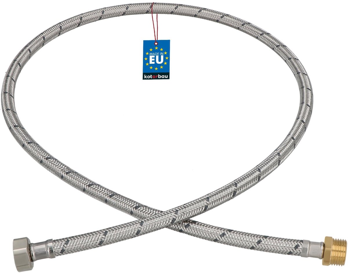 KOTARBAU® Flexibele Aansluitslang 1/2"x1/2" - Sanitaire Aansluitslang 120 cm - Flexibele Kraanslang - Buitendraad x Binnendraad - Aansluitslang Armatuur - Gevlochten Roestvrijstalen Aansluitslang