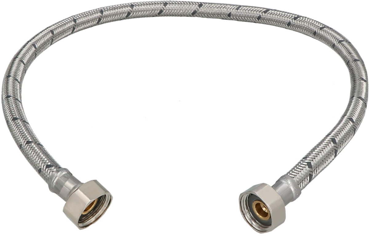 KOTARBAU® Flexibele Aansluitslang 1/2" x 1/2" - Flexibele Kraanslang 60 cm - Sanitaire Aansluitslang - Flexibele Verbindingsslang - Aansluitslang Armatuur - met Roestvrijstalen Vlechtwerk