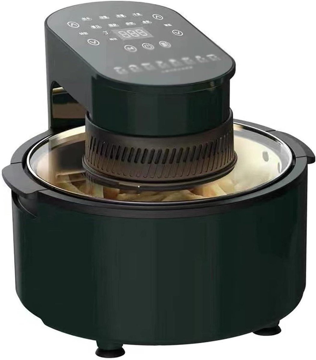 Visuele Airfryer - Oven Pan - Gezond Koken - Annulair Zichtvenster - 5 Liter - Groen