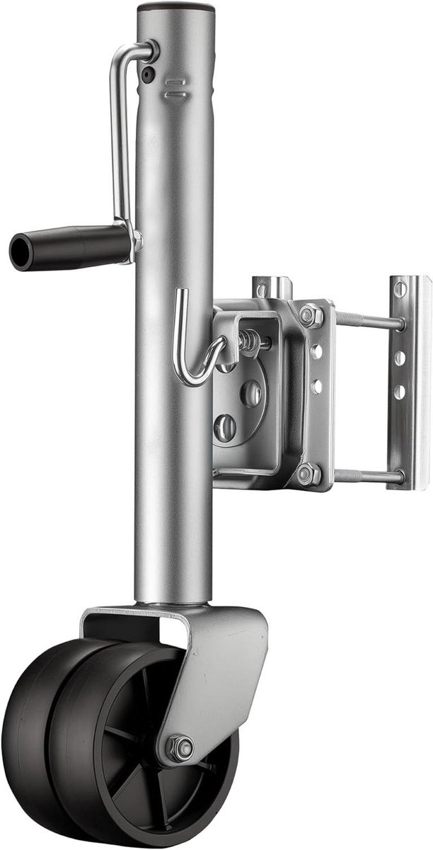 Dubbel Neuswiel - Steunwiel Caravan - Aanhanger Verplaatsen - Verhoogde Draagkracht - 680 kg Capaciteit - Zilverkleurig
